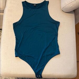 Express Blue Bodysuit Sleeveless High Neck